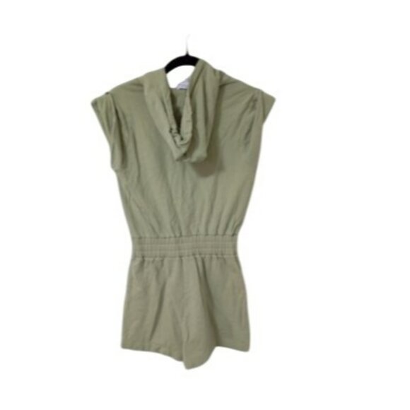 Intermix Hooded Romper Size P Green  With Drawstring Waist & Short Sleeves - Picture 7 of 13
